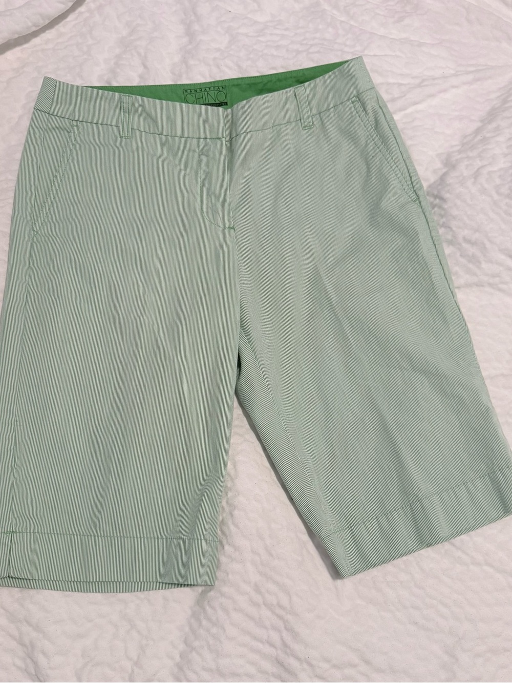 New York & Company Mint Green Chino Bermuda Shorts